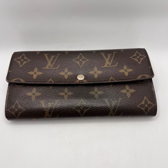 Louis Vuitton Monogram Sarah Wallet Long Clutch Snap Closure - Picture 1 of 12